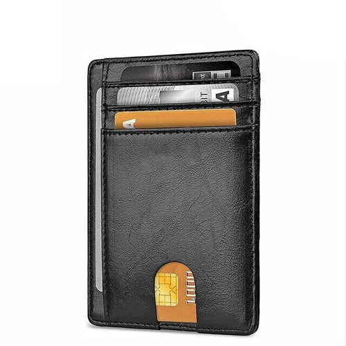Mens Leather Slim Wallet Credit Card Holder RFID Blocking Pocket ID-Everyone's Marketplace