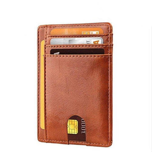 Mens Leather Slim Wallet Credit Card Holder RFID Blocking Pocket ID-Everyone's Marketplace