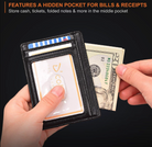 Mens Leather Slim Wallet Credit Card Holder RFID Blocking Pocket ID-Everyone's Marketplace