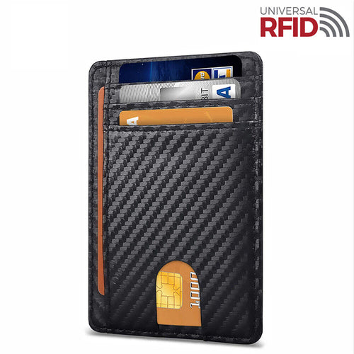 Mens Leather Slim Wallet Credit Card Holder RFID Blocking Pocket ID-Everyone's Marketplace