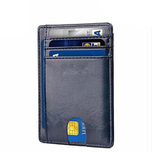 Mens Leather Slim Wallet Credit Card Holder RFID Blocking Pocket ID-Everyone's Marketplace
