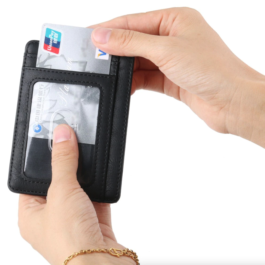 Mens Leather Slim Wallet Credit Card Holder RFID Blocking Pocket ID-Everyone's Marketplace