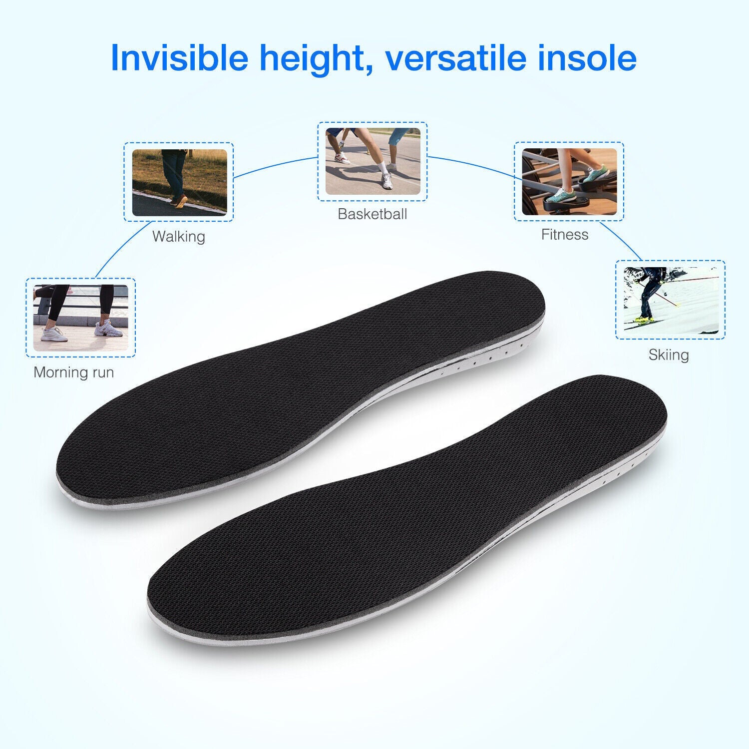 Men Women Invisible Height Increase Insoles Heel Lift Taller Shoe-Everyone's Marketplace