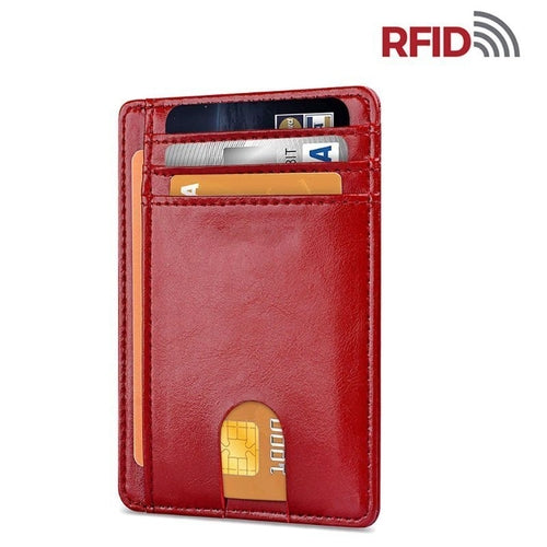 Mens Leather Slim Wallet Credit Card Holder RFID Blocking Pocket ID-Everyone's Marketplace