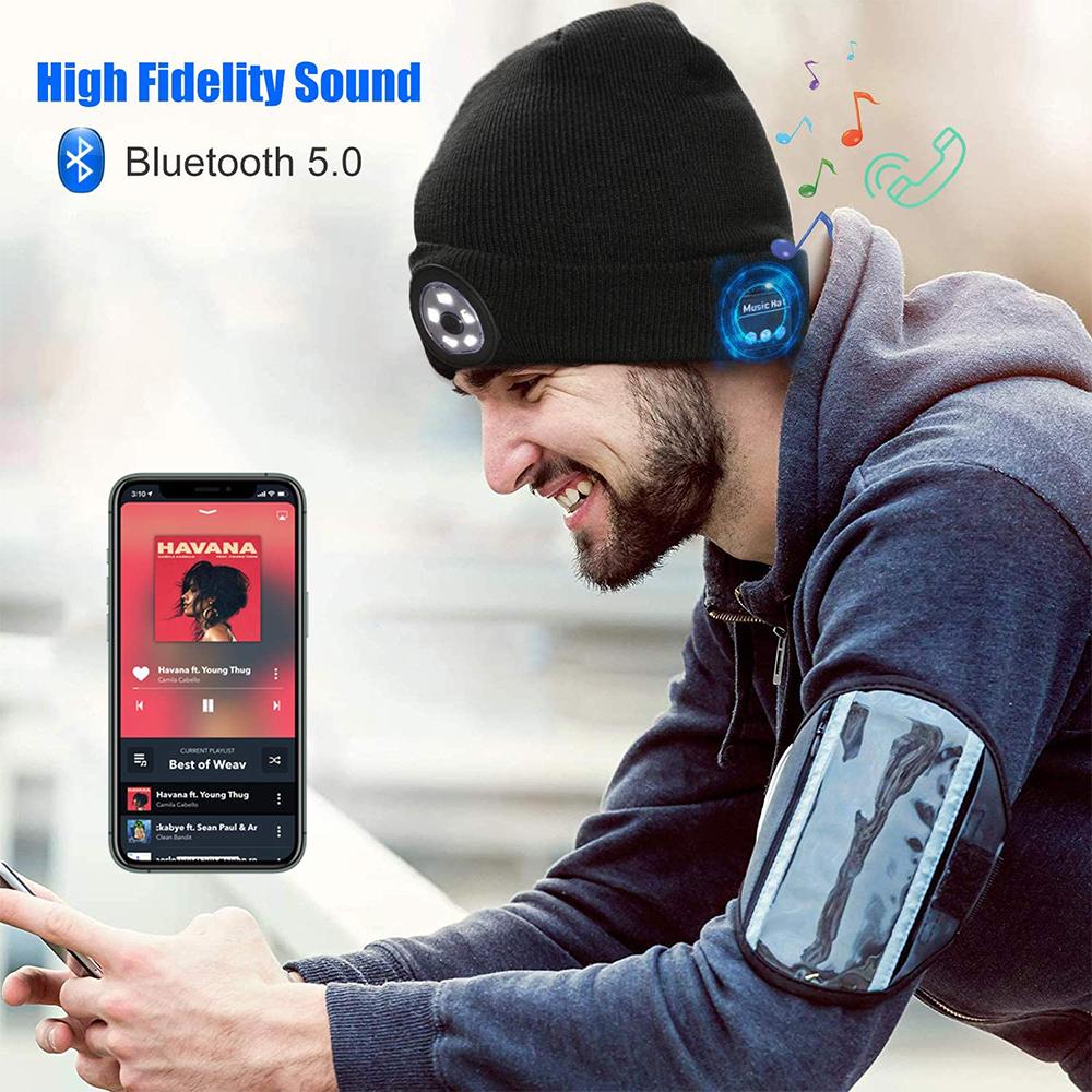 Wireless Bluetooth LED Hat with Music Speakers Light Winter Gift-Everyone's Marketplace