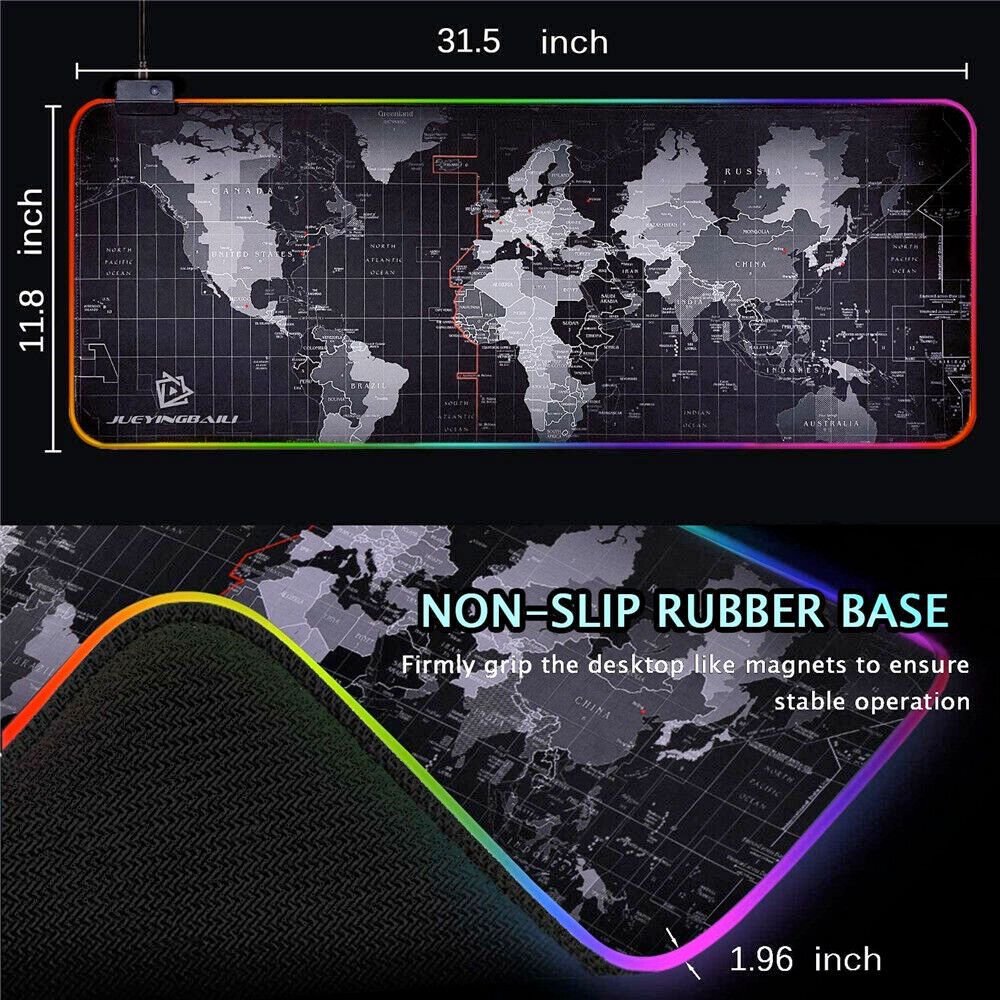 Dragon RGB Gaming Mouse Pad World Map-Everyone's Marketplace