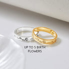 Birth Month Flowers Ring, Family Floral Ring, Gift for Mom,Mother Ring-Everyone's Marketplace