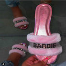 Pink Faux Fur Slides-Everyone's Marketplace