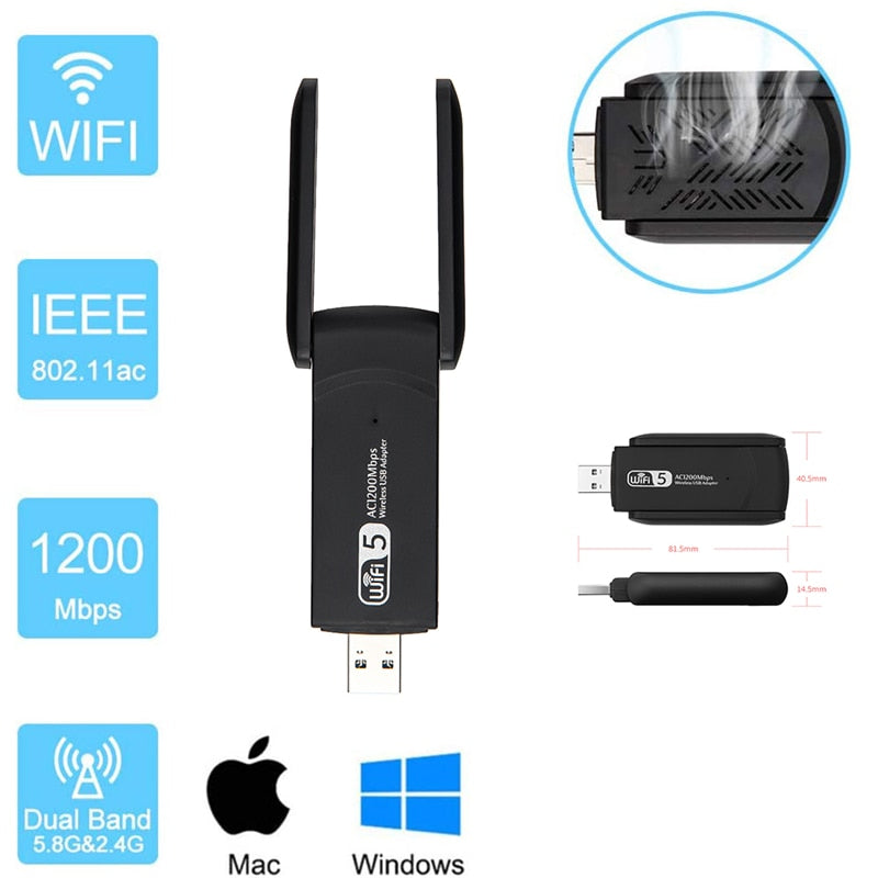 Dual Band 1200mps WiFi Adapter-Everyone's Marketplace