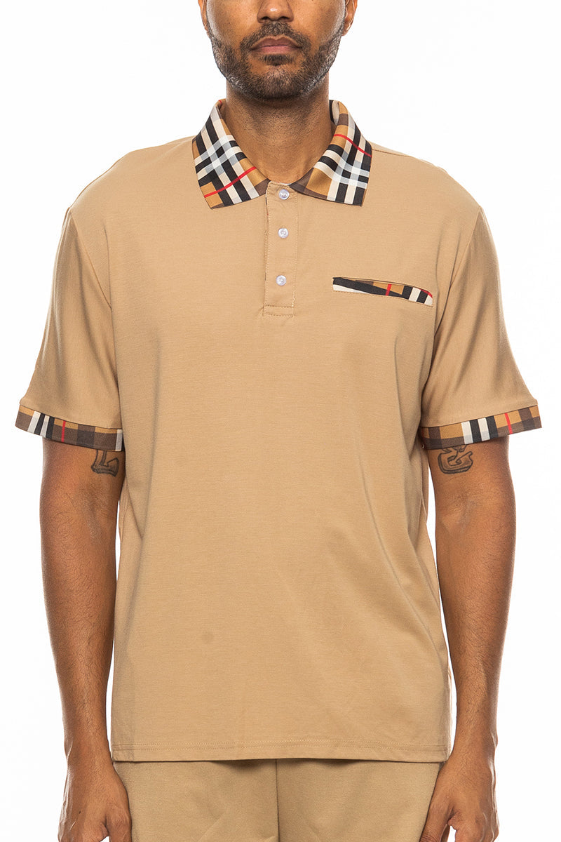 Checkered Detail Polo-Everyone's Marketplace