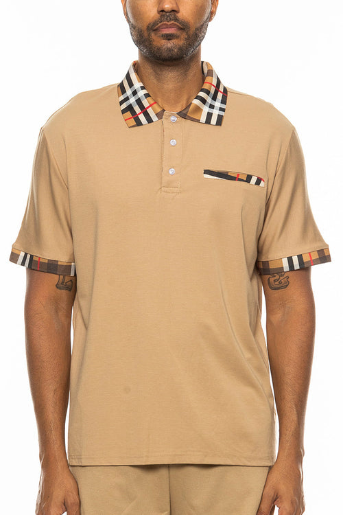 Checkered Detail Polo-Everyone's Marketplace