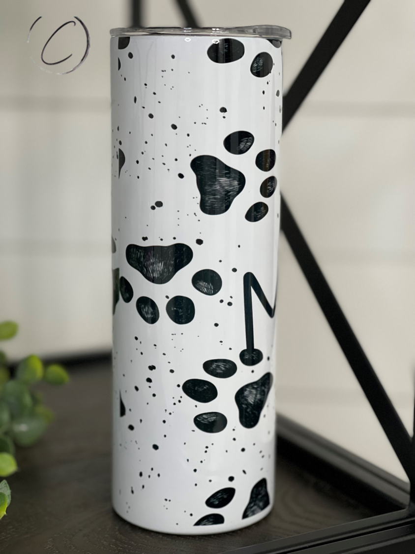 Paw Print Dog Mom 20oz Skinny Tumbler-Everyone's Marketplace