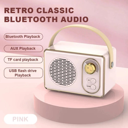 Retro Mini Wireless Bluetooth Speaker with Knob Adjustment-Everyone's Marketplace