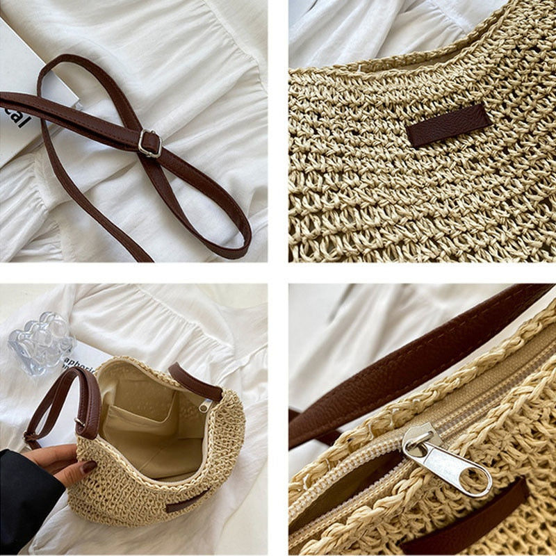 Casual Summer Shoulder Straw Bag-Everyone's Marketplace