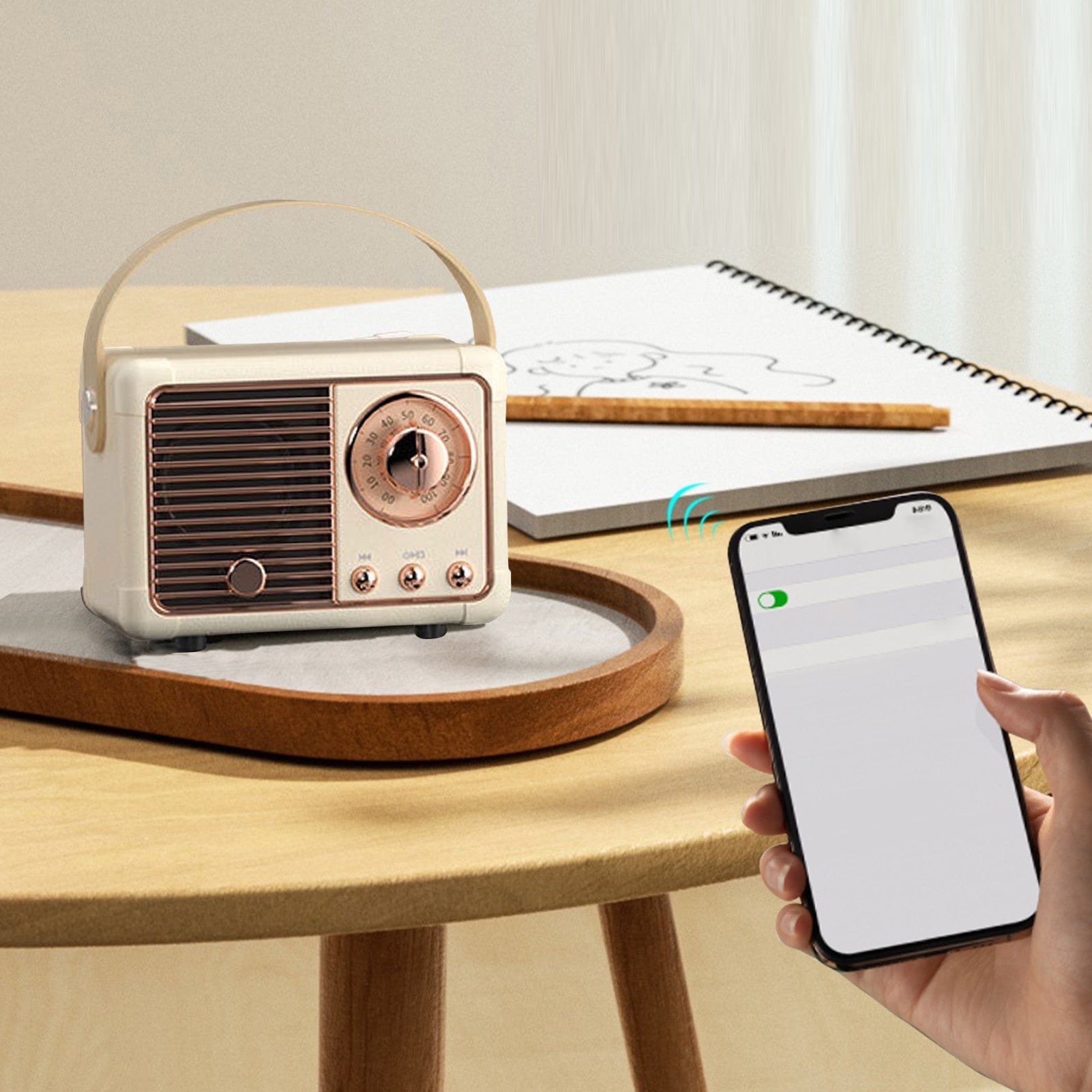 Bluetooth Compact Retro Speakers with Radio-Everyone's Marketplace