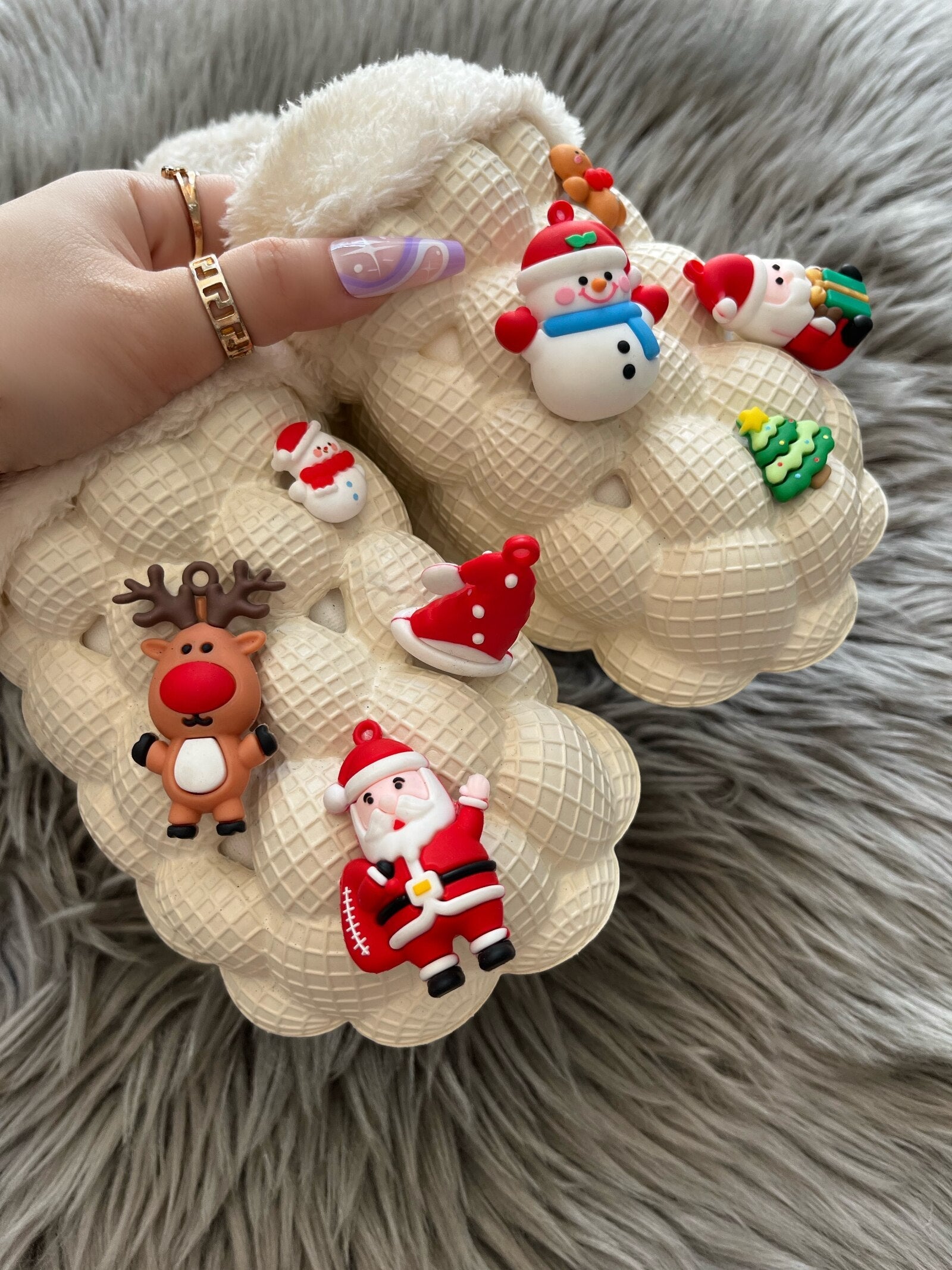 Funny DIY Bubble Slippers Furry House Slides for Chirstmas-Everyone's Marketplace