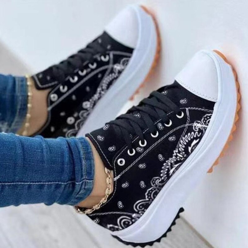 2022 Pattern Canvas Women Sneakers Casual Sport Shoes-Everyone's Marketplace