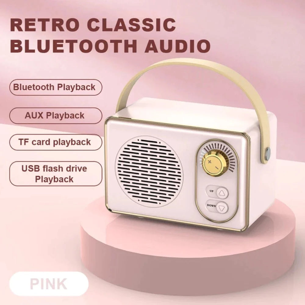 Retro Mini Wireless Bluetooth Speaker with Knob Adjustment-Everyone's Marketplace