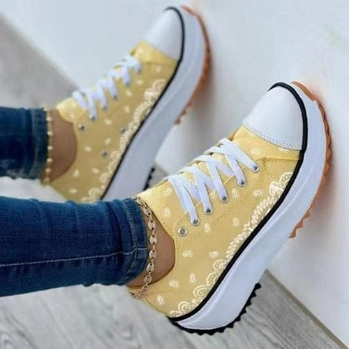 2022 Pattern Canvas Women Sneakers Casual Sport Shoes-Everyone's Marketplace