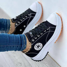 Flat Lace-Up Sneakers Pattern Canvas Casual Women Sport Shoes-Everyone's Marketplace