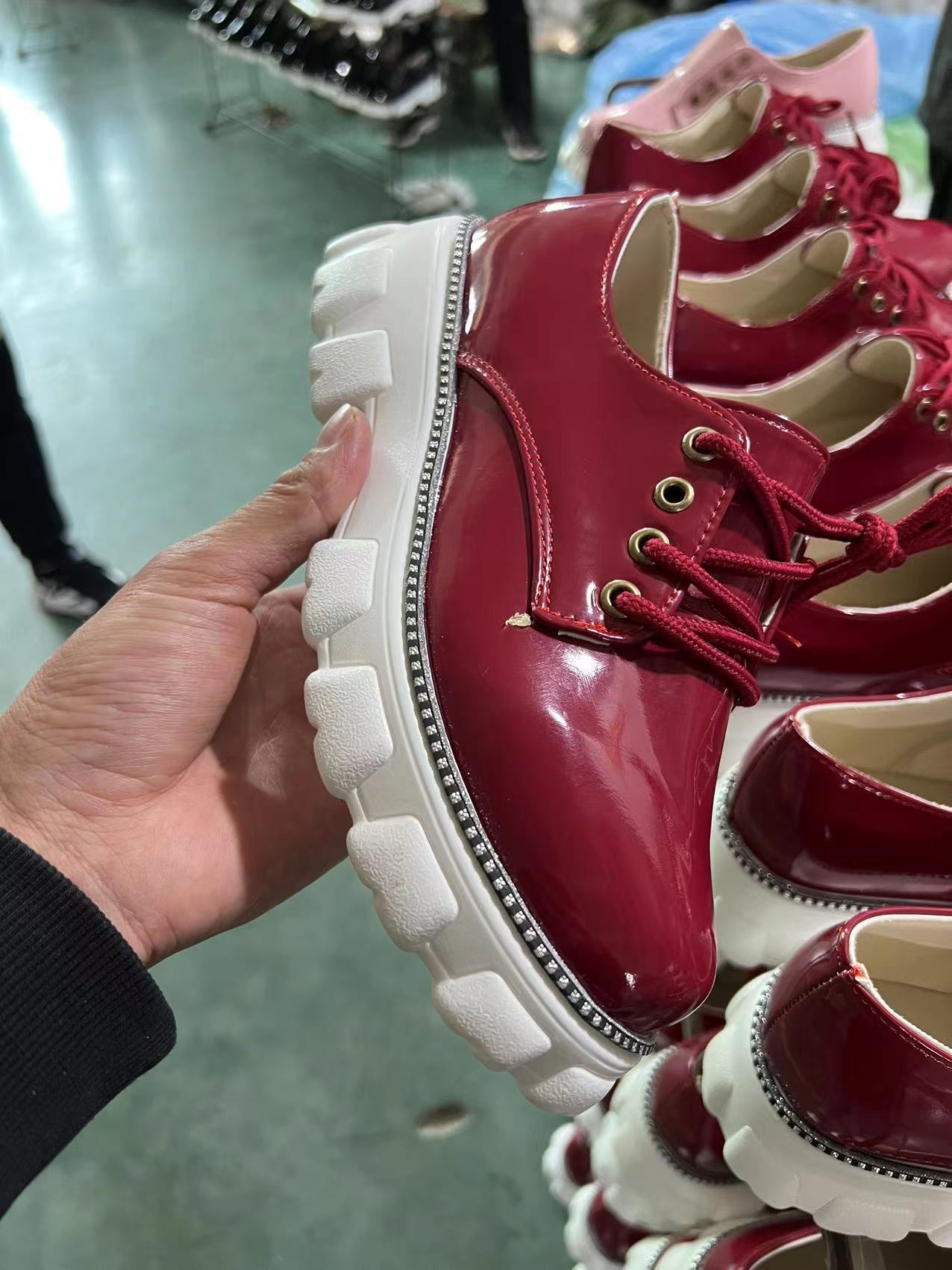 Thick Heel Flat Platform Oxford Women Shoes Pink/Red/Black-Everyone's Marketplace