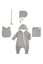 Smart Cuddly Jumpsuit + Bib - Gray-Everyone's Marketplace