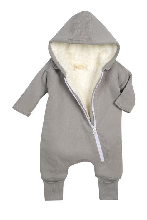 Smart Cuddly Jumpsuit + Bib - Gray-Everyone's Marketplace