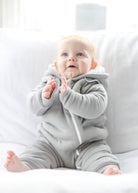 Smart Cuddly Jumpsuit + Bib - Gray-Everyone's Marketplace