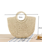 Summer Top Handle Semi Circle Straw Bag-Everyone's Marketplace
