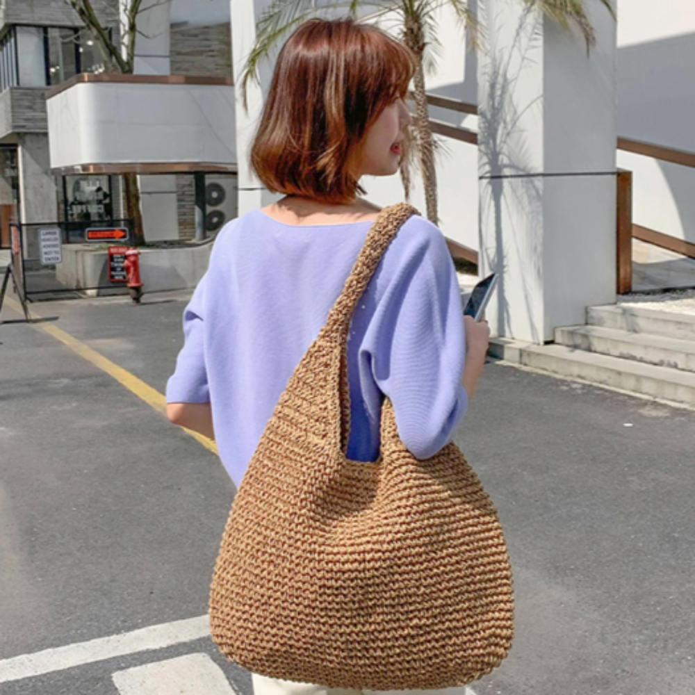 Summer Shoulder Straw Tote-Everyone's Marketplace