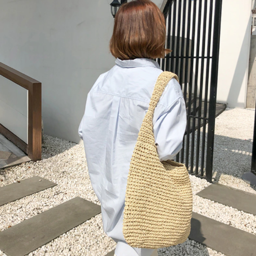 Summer Shoulder Straw Tote-Everyone's Marketplace