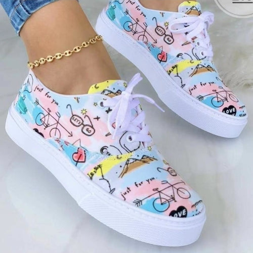 2022 Fashion Graffiti Women Sneakers Trainers Shoes-Everyone's Marketplace
