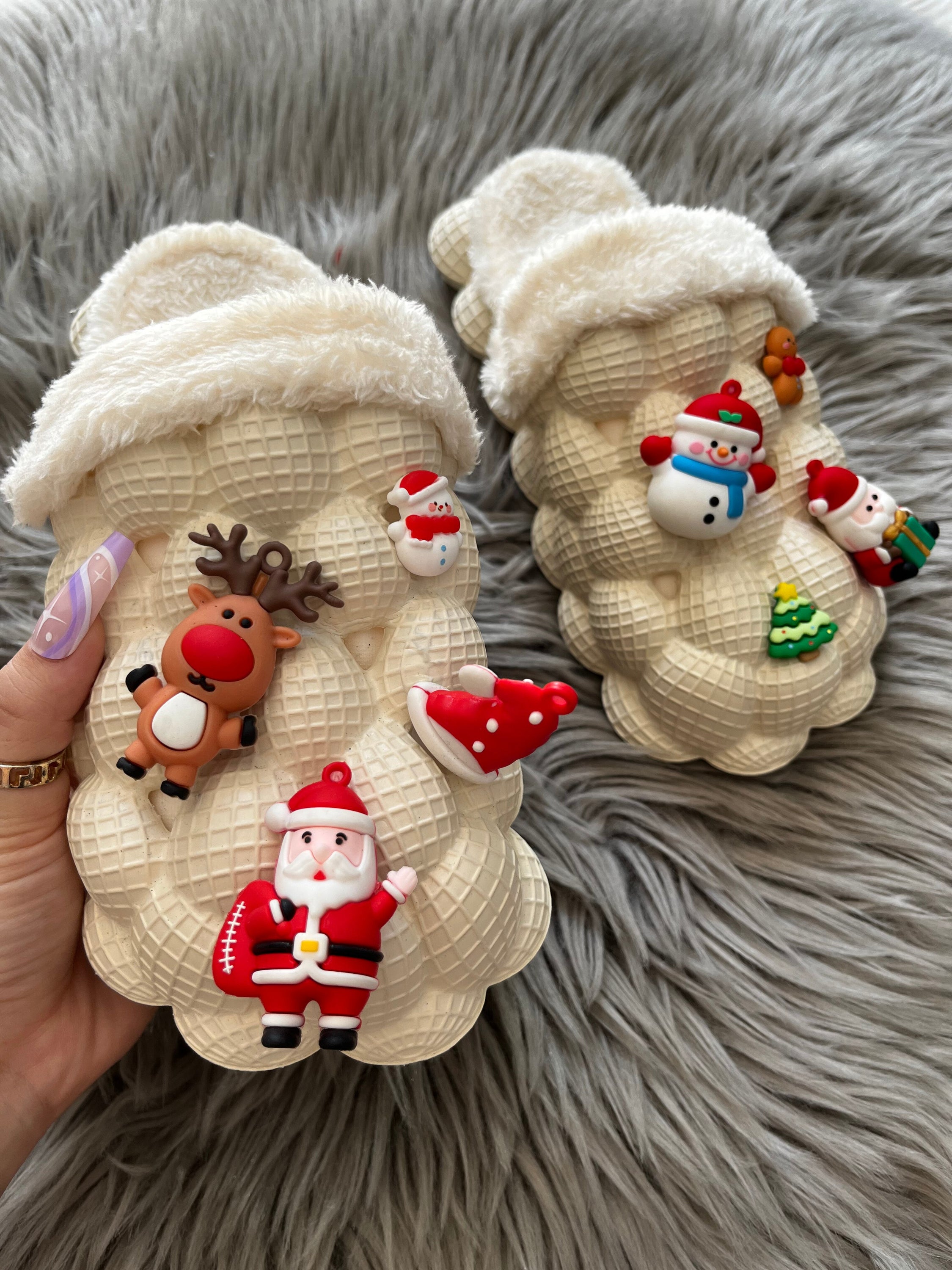 Funny DIY Bubble Slippers Furry House Slides for Chirstmas-Everyone's Marketplace