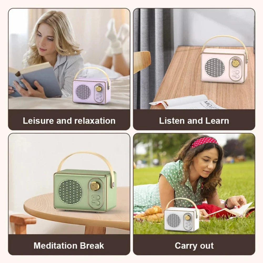 Retro Mini Wireless Bluetooth Speaker with Knob Adjustment-Everyone's Marketplace