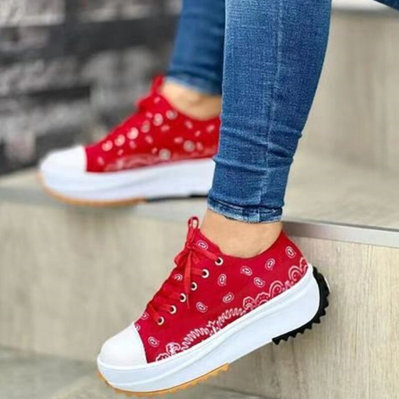 2022 Pattern Canvas Women Sneakers Casual Sport Shoes-Everyone's Marketplace