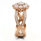 TS586 - Rose Gold 925 Sterling Silver Ring with AAA Grade CZ in Clear-Everyone's Marketplace