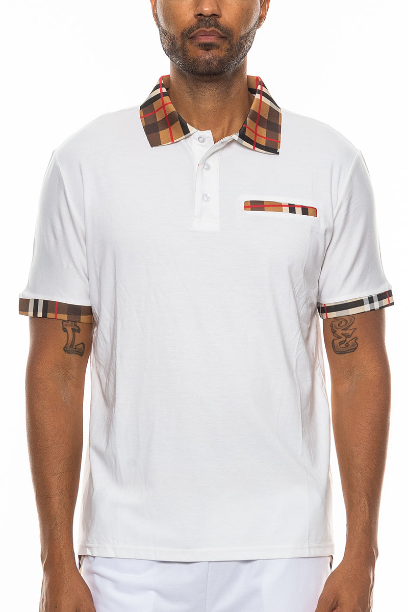 Checkered Detail Polo-Everyone's Marketplace