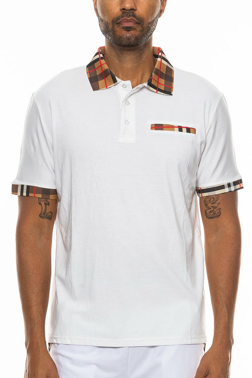 Checkered Detail Polo-Everyone's Marketplace