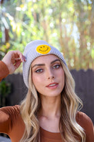 Smiley Face Ribbed Beanie 🙂-Everyone's Marketplace