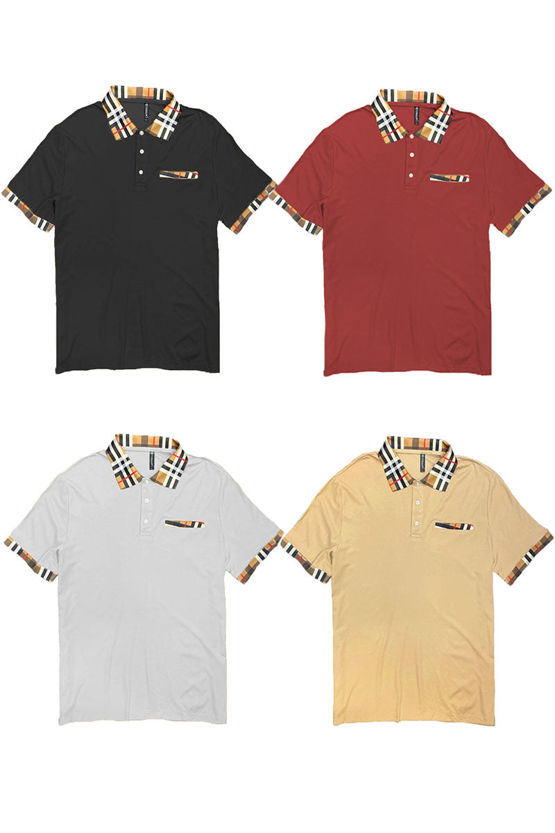 Checkered Detail Polo-Everyone's Marketplace