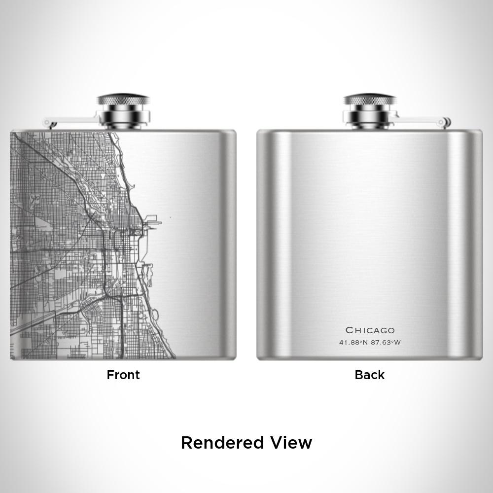 Chicago - Illinois Map Hip Flask-Everyone's Marketplace