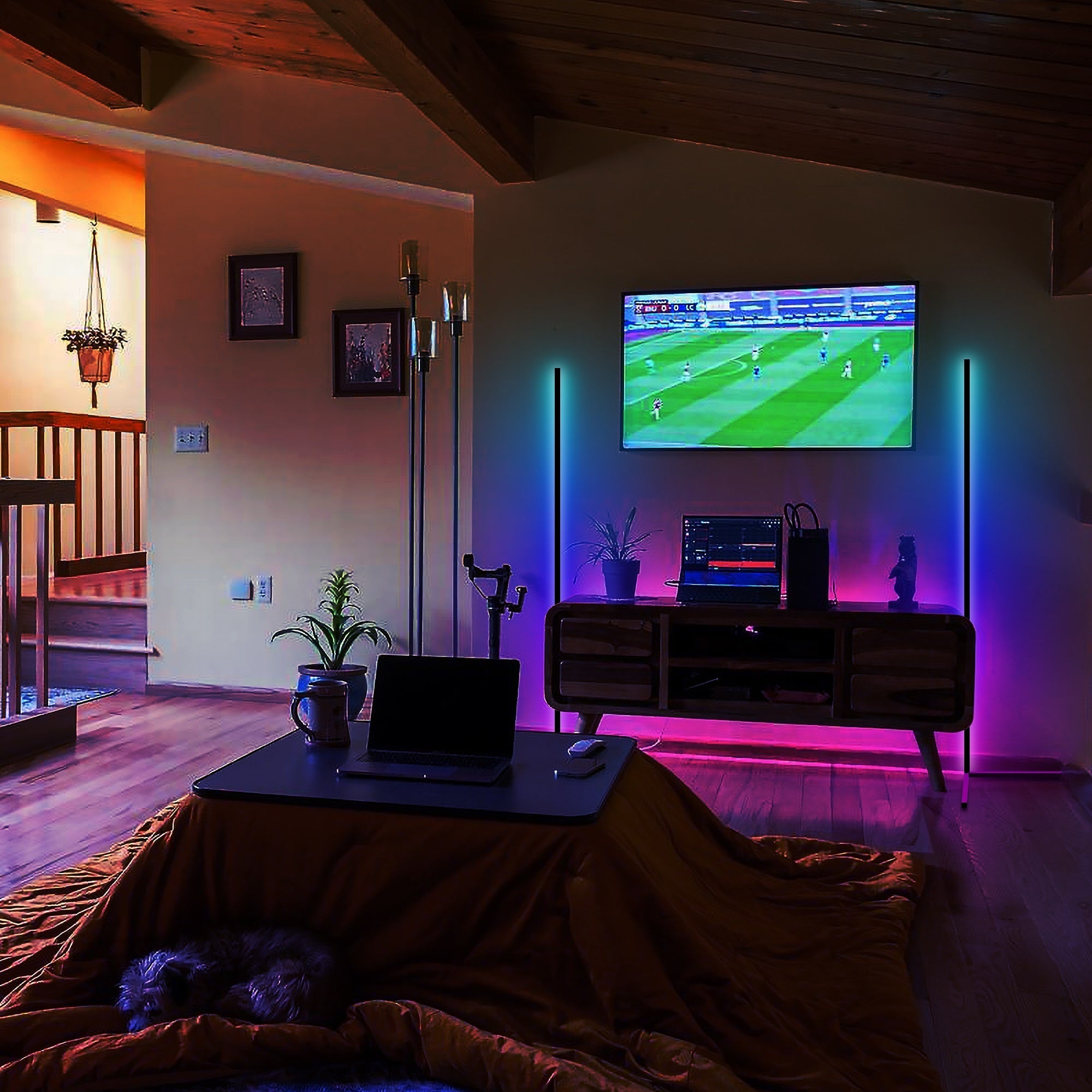 RGB LED Corner Floor Lamps-Everyone's Marketplace