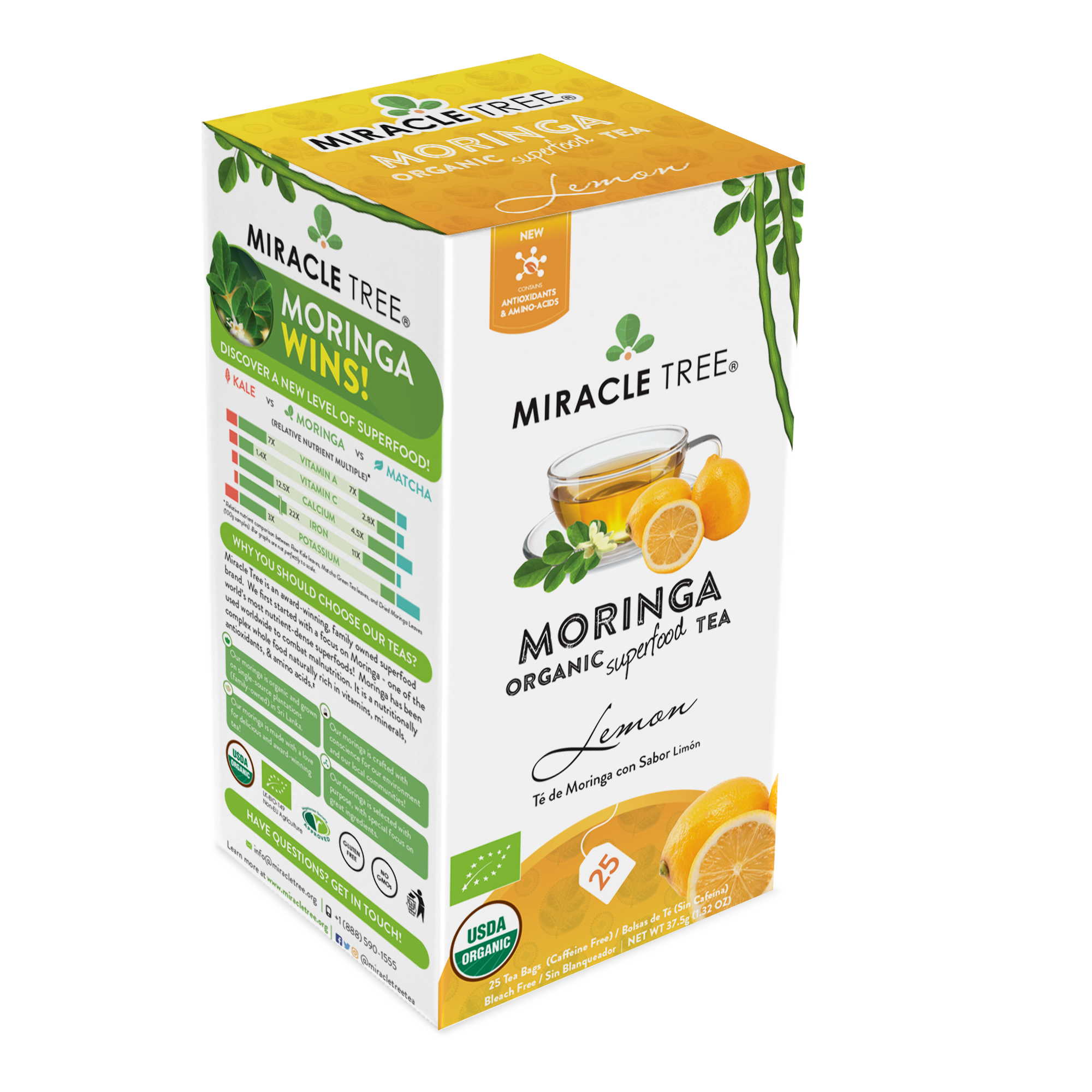 Miracle Tree's Organic Moringa Tea, Lemon-Everyone's Marketplace