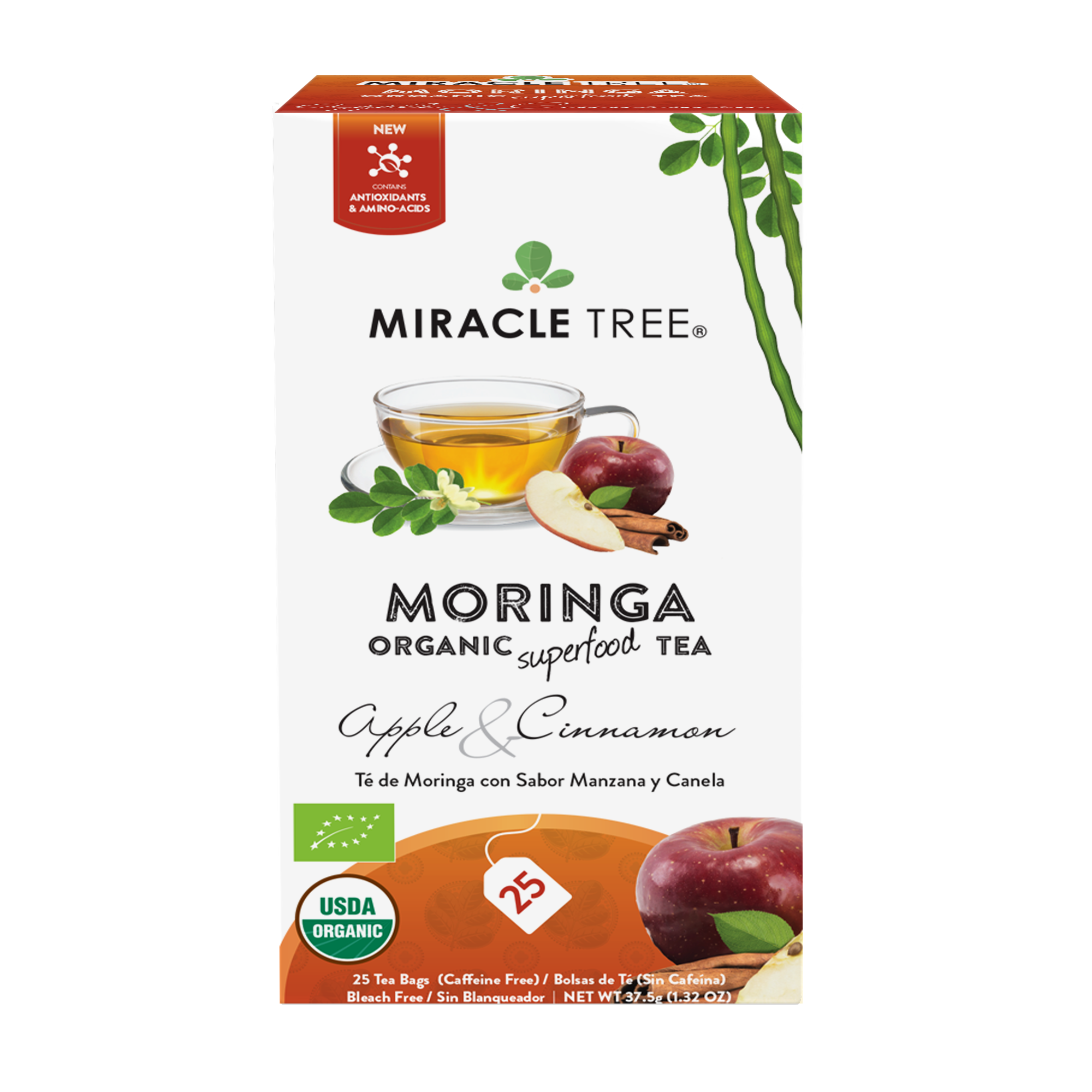 Miracle Tree's Organic Moringa Tea, Apple & Cinnamon-Everyone's Marketplace