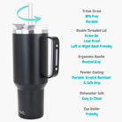 Drinco 40oz BugSur Tumbler with Handle (Black)-USA Flag-Everyone's Marketplace