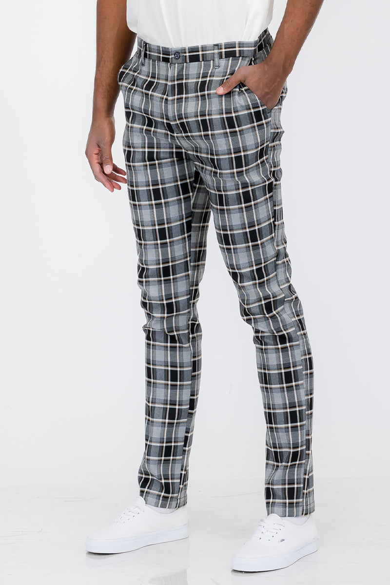 Plaid Slim Fit Trouser Pants SR012-Everyone's Marketplace