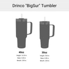Drinco 40oz BugSur Tumbler with Handle (Black)-USA Flag-Everyone's Marketplace
