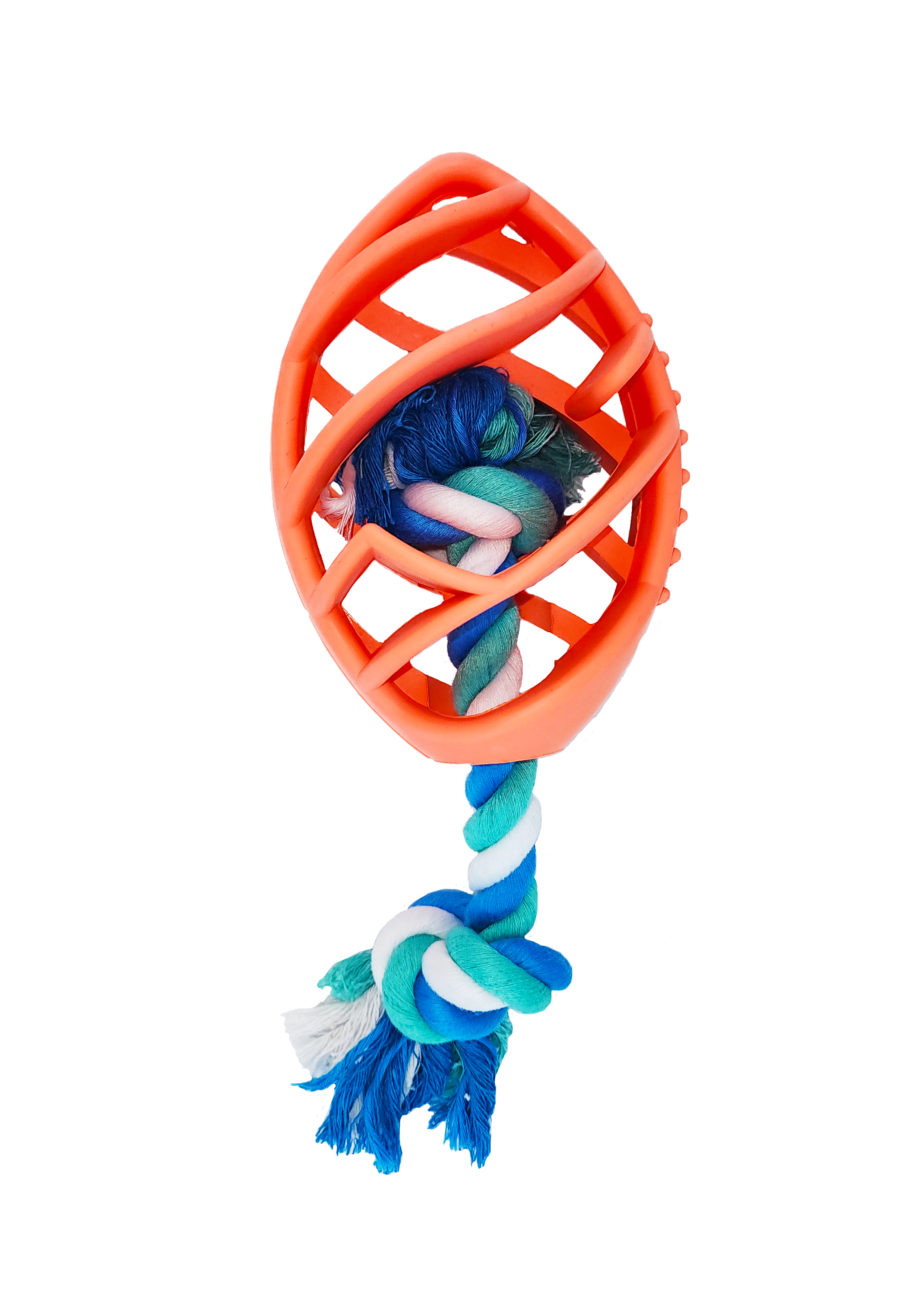 Rubber Football Dog Chew Toy with Tug Rope - Great for Active Dogs -Everyone's Marketplace