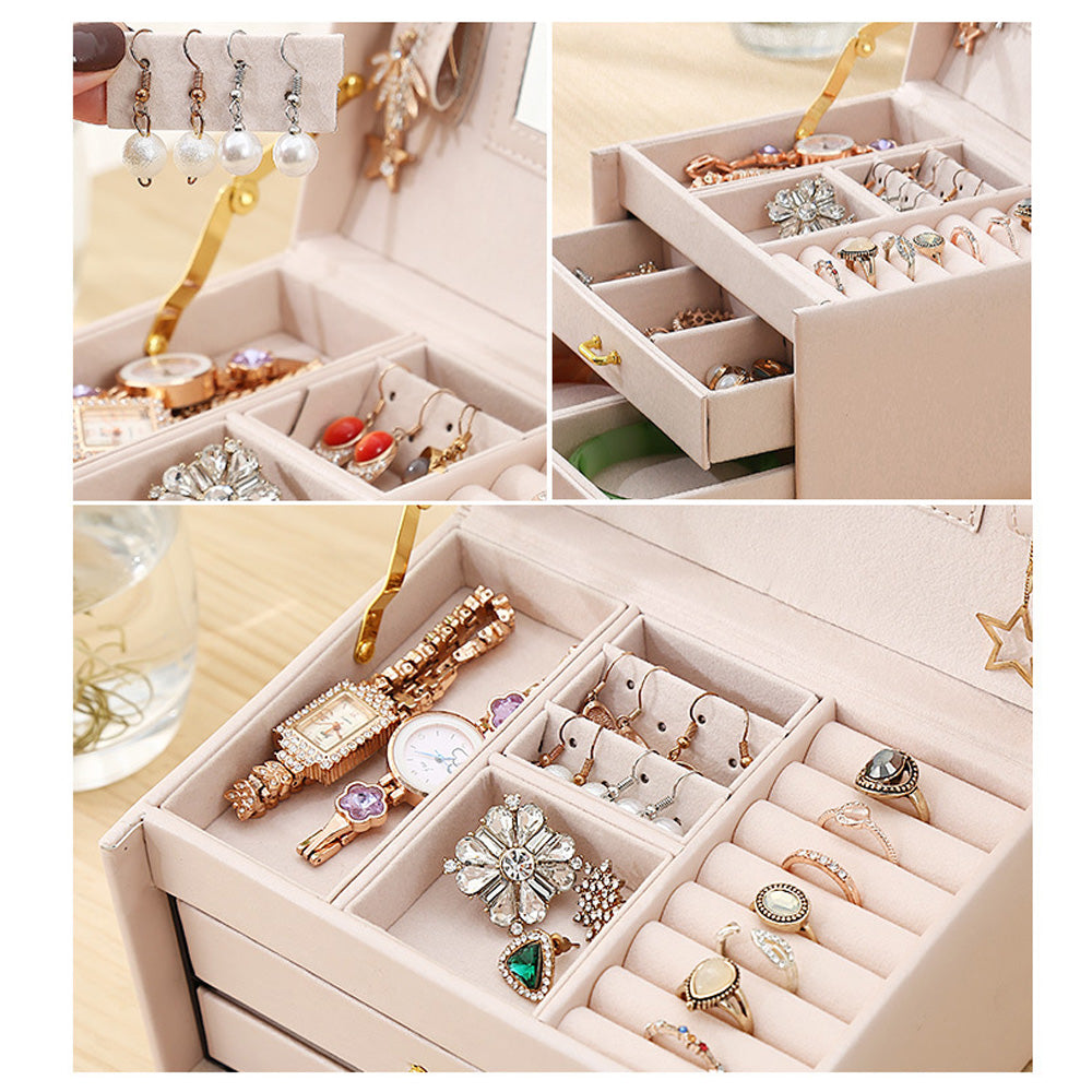 Jewelry Box Leather Earring Rings-Everyone's Marketplace