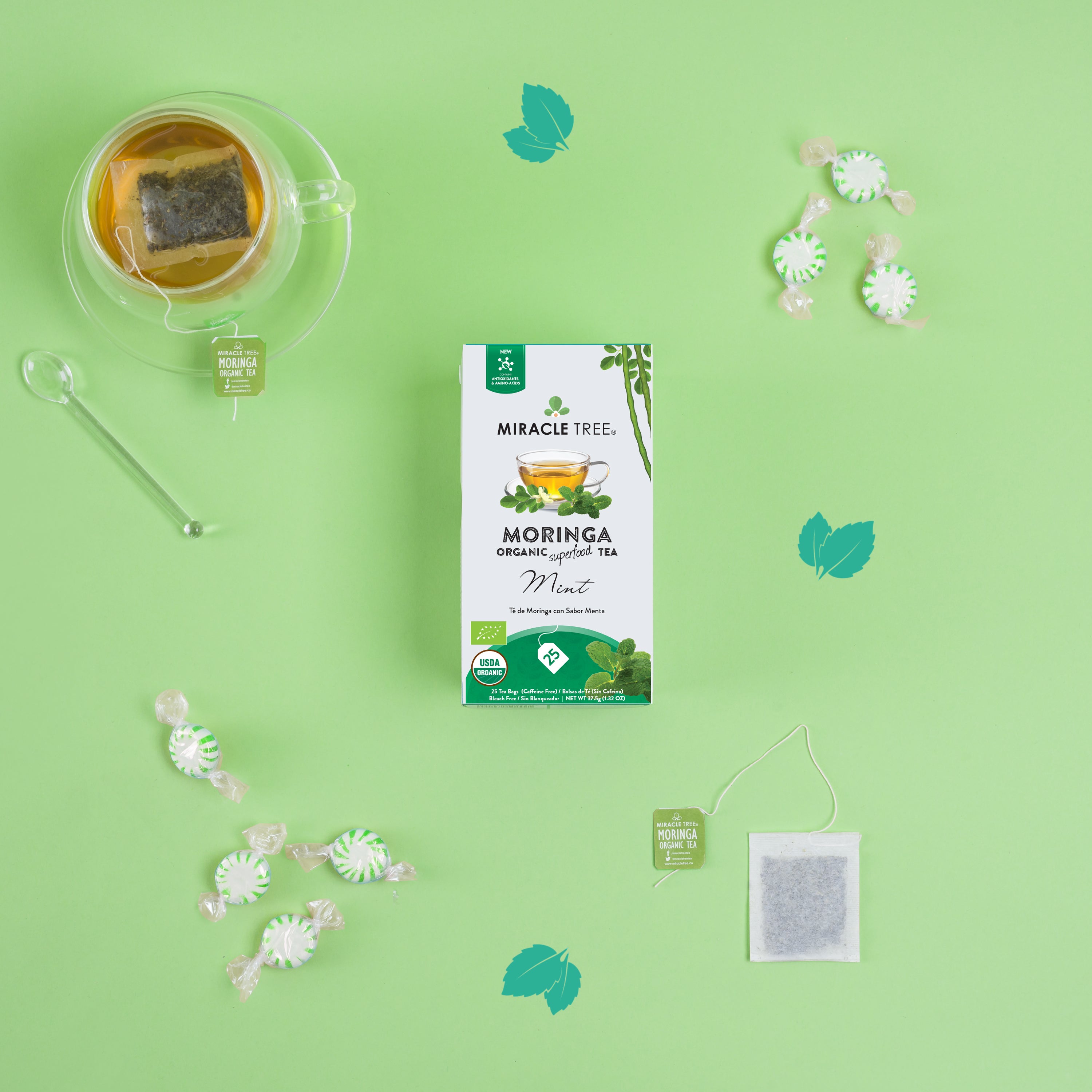 Miracle Tree's Organic Moringa Tea, Mint-Everyone's Marketplace